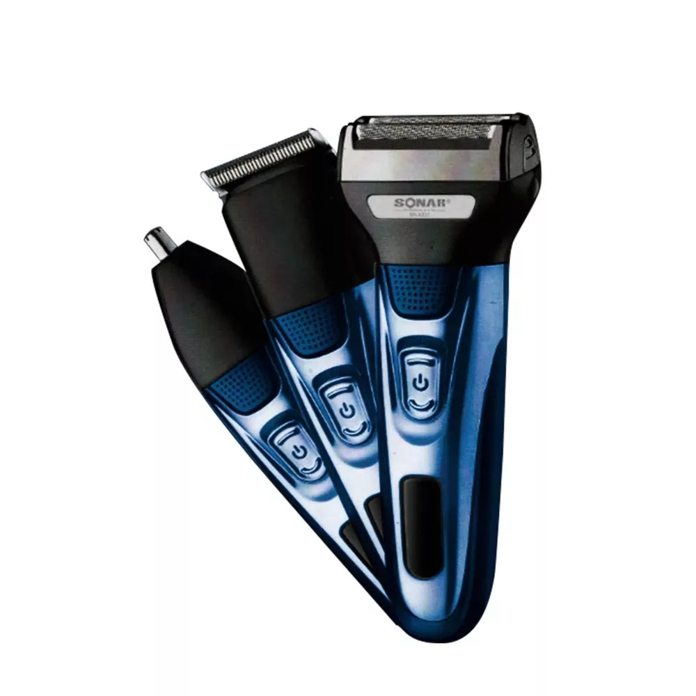 🔥 AFEITADORA SONAR™ 3 EN 1 RECARGABLE – ESTILO, POTENCIA Y PRECISIÓN EN TUS MANOS 💈