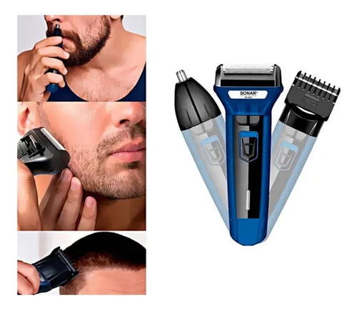 🔥 AFEITADORA SONAR™ 3 EN 1 RECARGABLE – ESTILO, POTENCIA Y PRECISIÓN EN TUS MANOS 💈